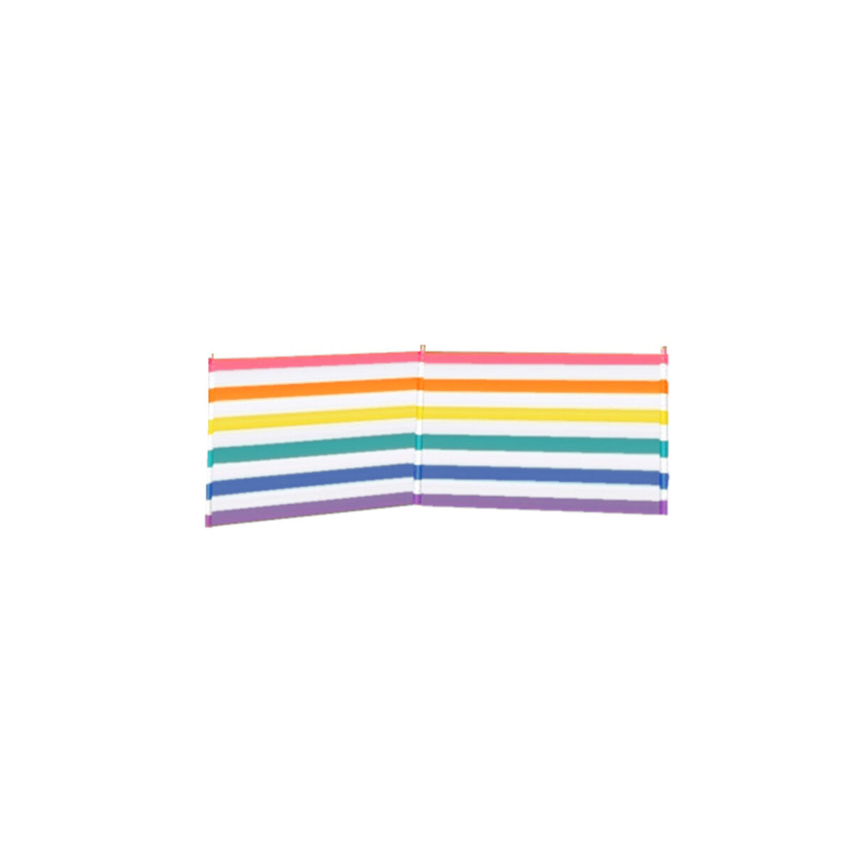 Windschutz 3 Stangen Stahl Polyester Bunte Streifen 240X80 cm Strand, Pool, Garten