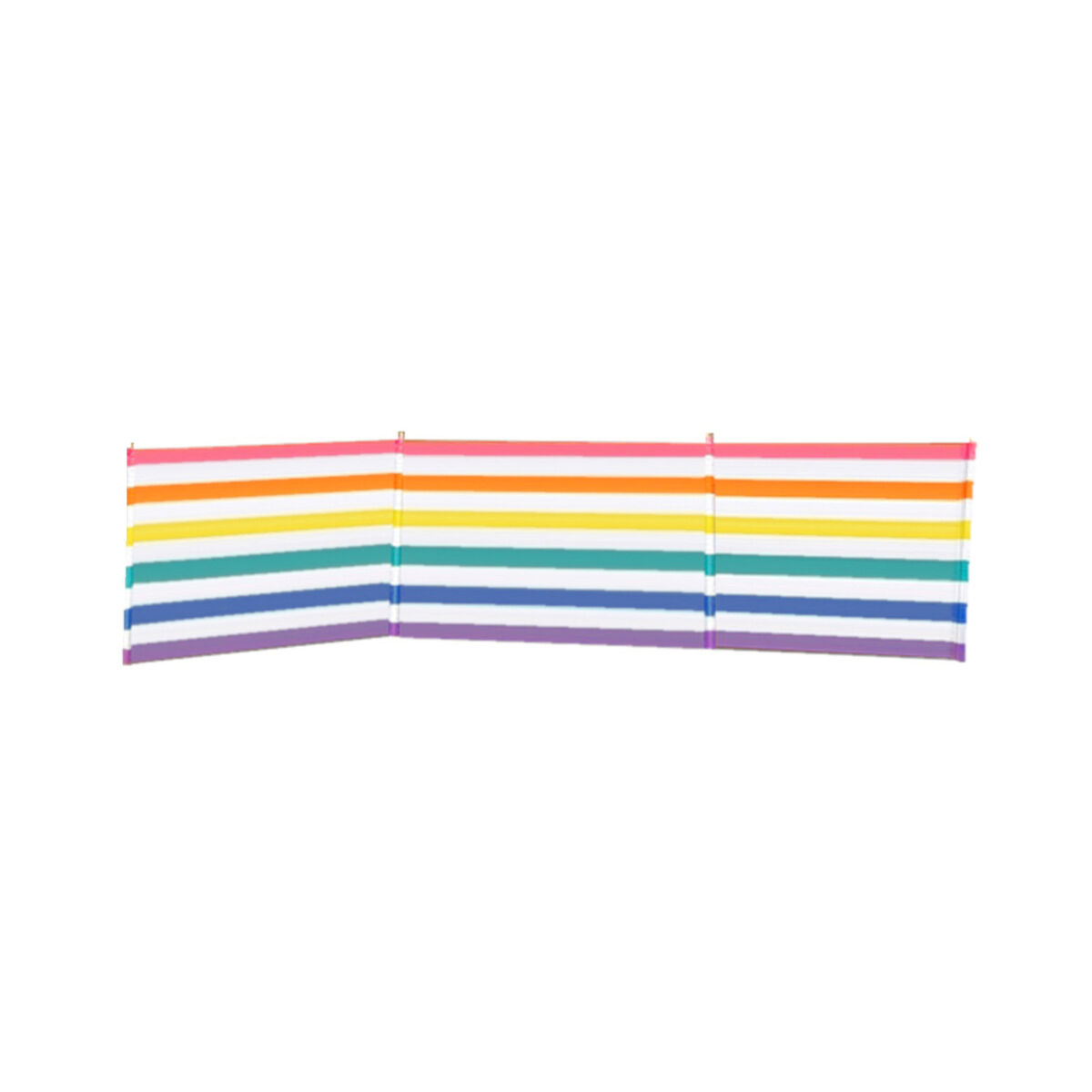 Windschutz 4 Stangen Stahl Polyester Streifen 360X80 cm Strand, Pool, Garten, Camping