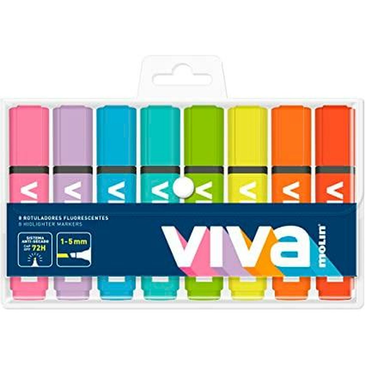 Fluoreszenzmarker-Set Molin VIVA Bunt 8 Stücke