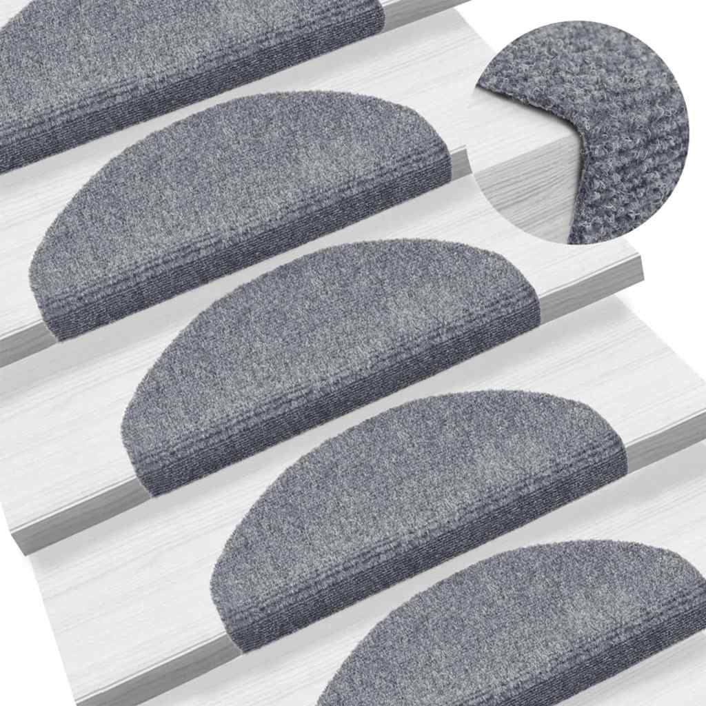 Stufenmatten Selbstklebend 15 Stk. 65x21x4 cm Hellgrau Halbrund Groß