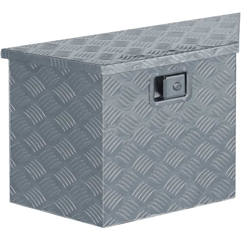 Aluminiumkiste 70×24×42 cm Trapezförmig Silbern