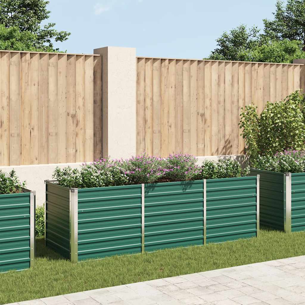 Garten-Hochbeet Verzinkter Stahl 240x80x77 cm Grün