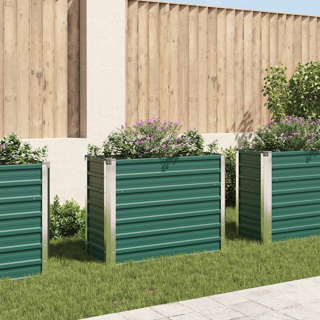Garten-Hochbeet Verzinkter Stahl 100x40x77 cm Grün