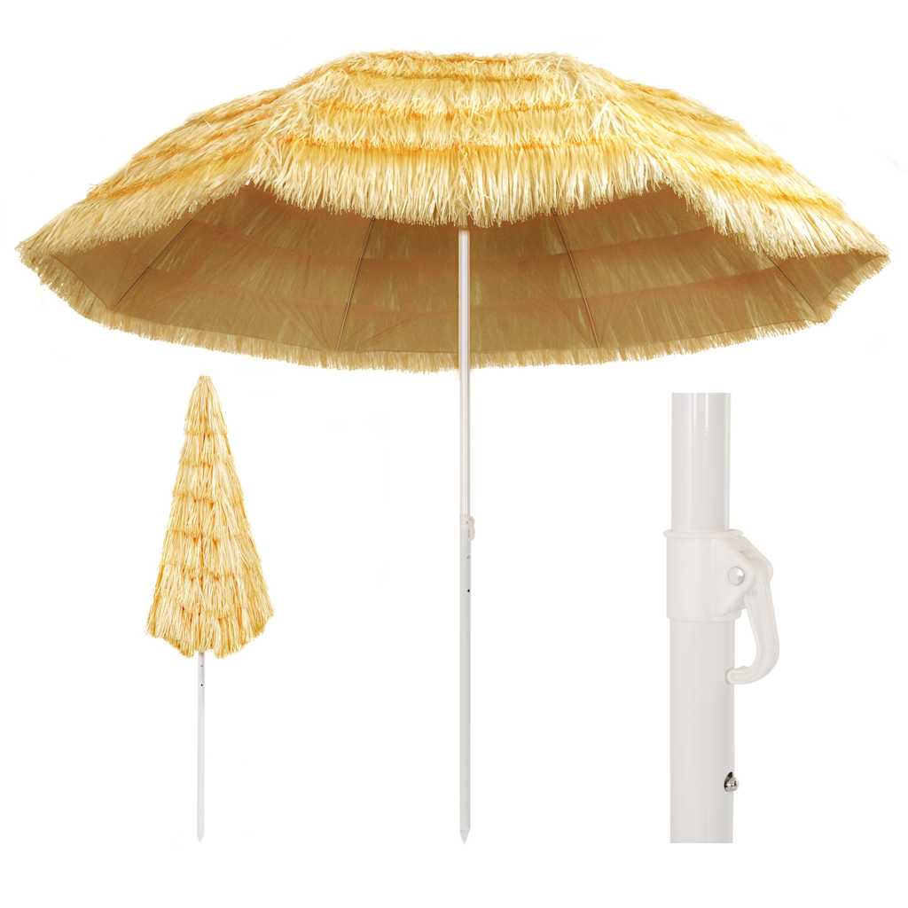 Strandschirm Natur 300 cm Hawaii-Stil