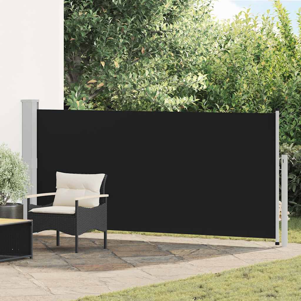Ausziehbare Seitenmarkise 140x314 cm Schwarz
