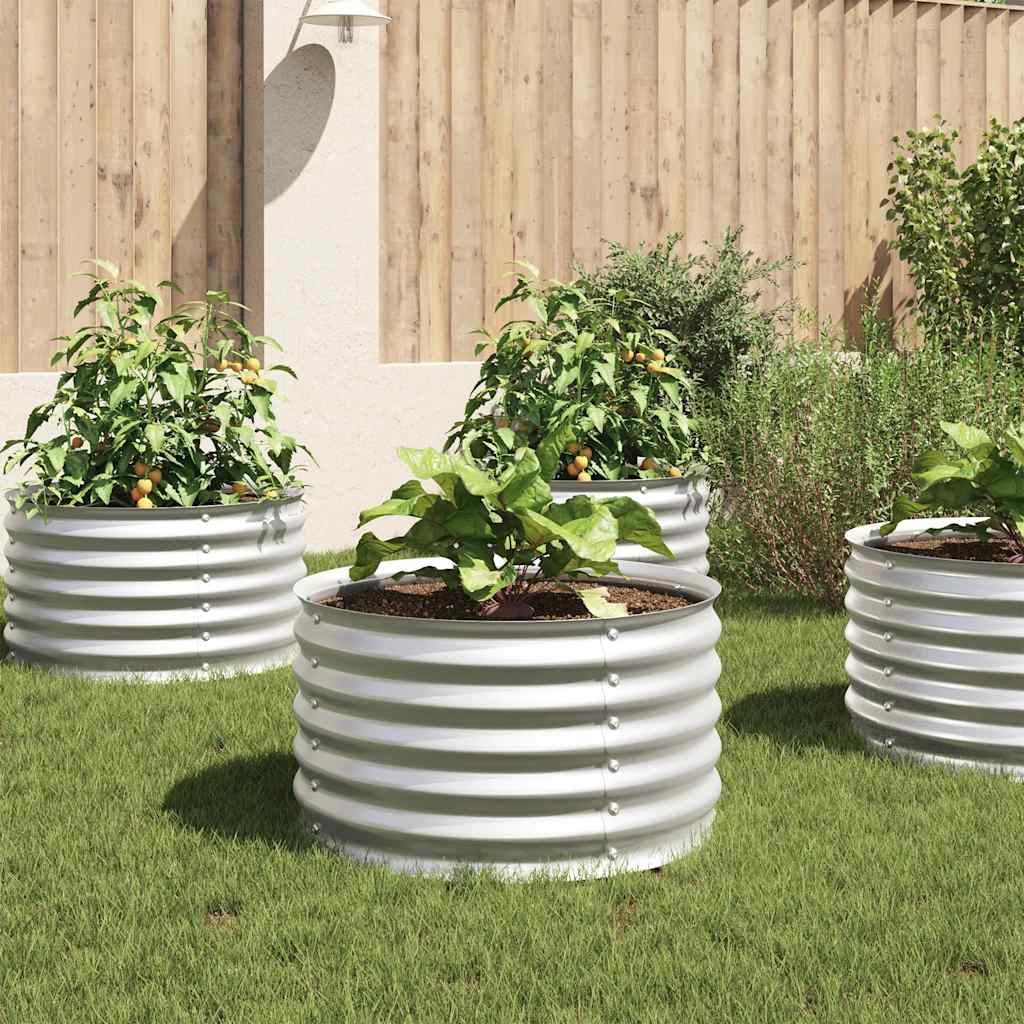 Garten-Hochbeet 80x80x44 cm Verzinkter Stahl Silbern