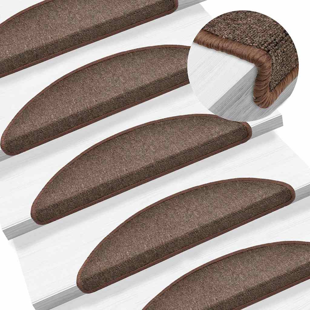 Stufenmatten 15 Stk. 56x17x3 cm Kaffeebraun Halbrund