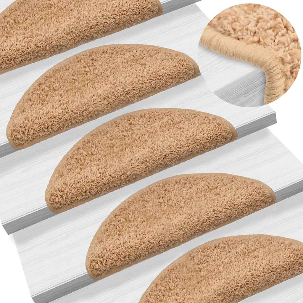 Stufenmatten 15 Stk. 56x17x3 cm Beige Halbrund