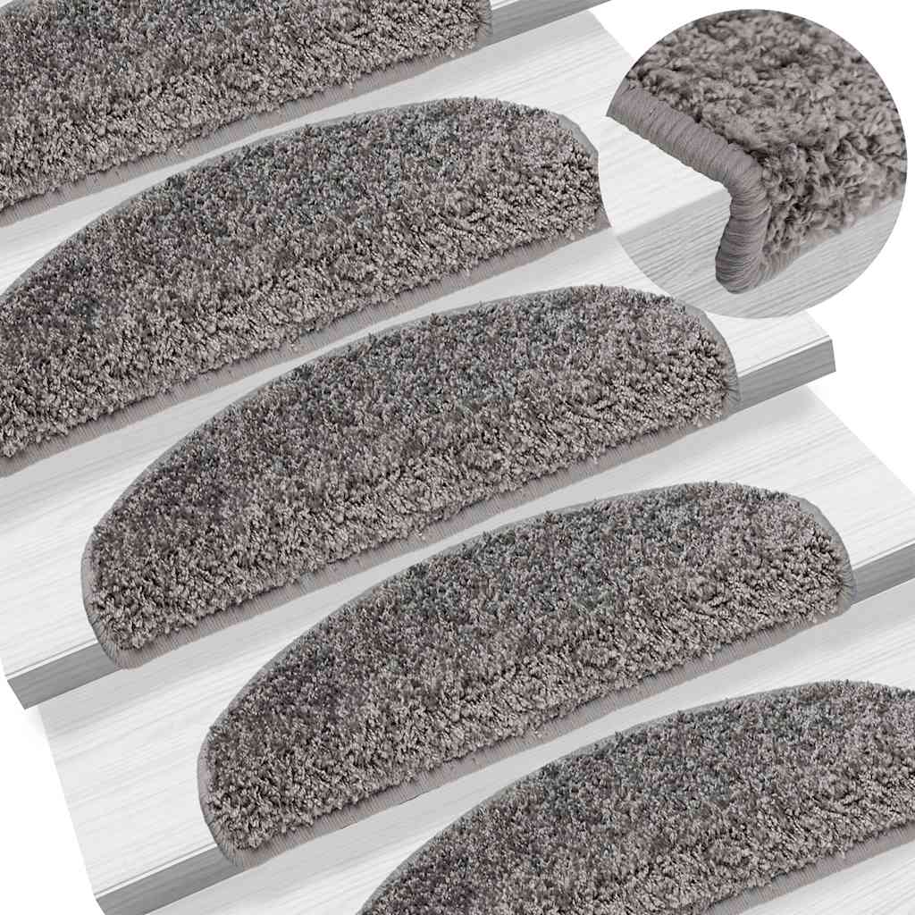 Stufenmatten 15 Stk. 65x21x4 cm Grau Halbrund Groß