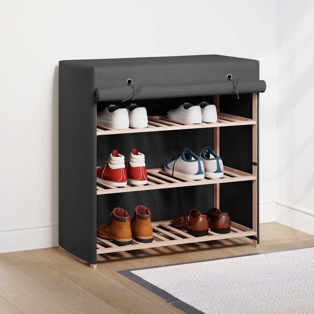 Schuhschrank mit Abdeckung Grau 79 x 40 x 80 cm Stoff