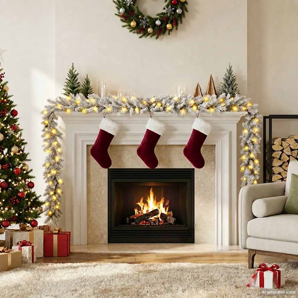 Weihnachtsgirlande mit LED-Lichtern 10 m Weiß