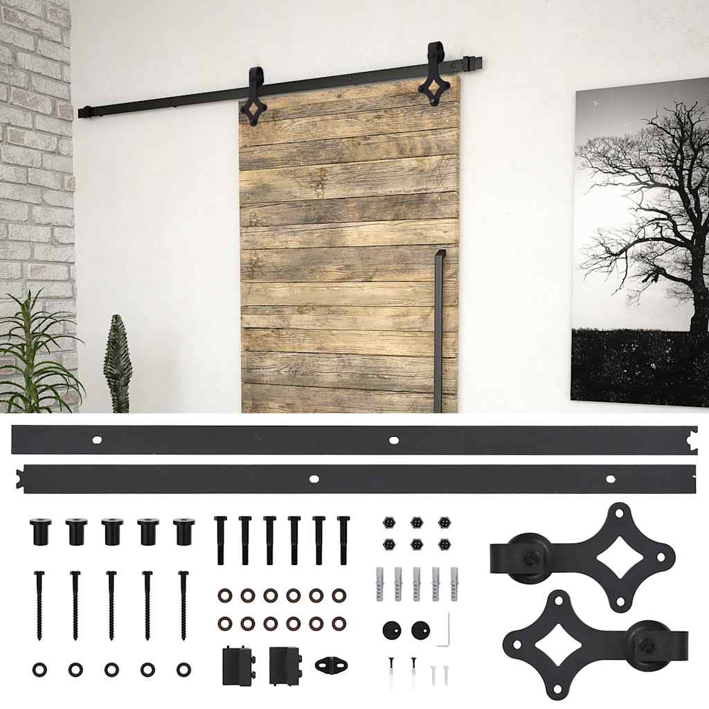 Schiebetürbeschlag-Set SKIEN 183 cm Stahl Schwarz