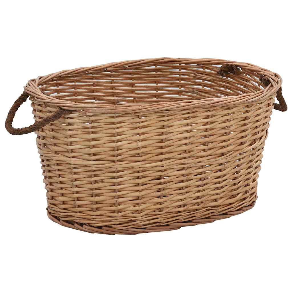 Holzkorb mit Tragegriffen 56 x 40 x 28 cm Natur Weide