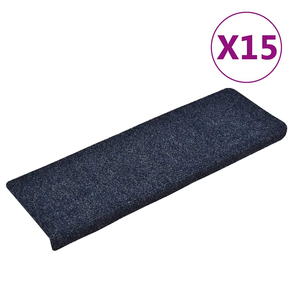 Stufenmatten Selbstklebend 15 Stk. 65x21x4 cm Blau Rechteckiger Rand