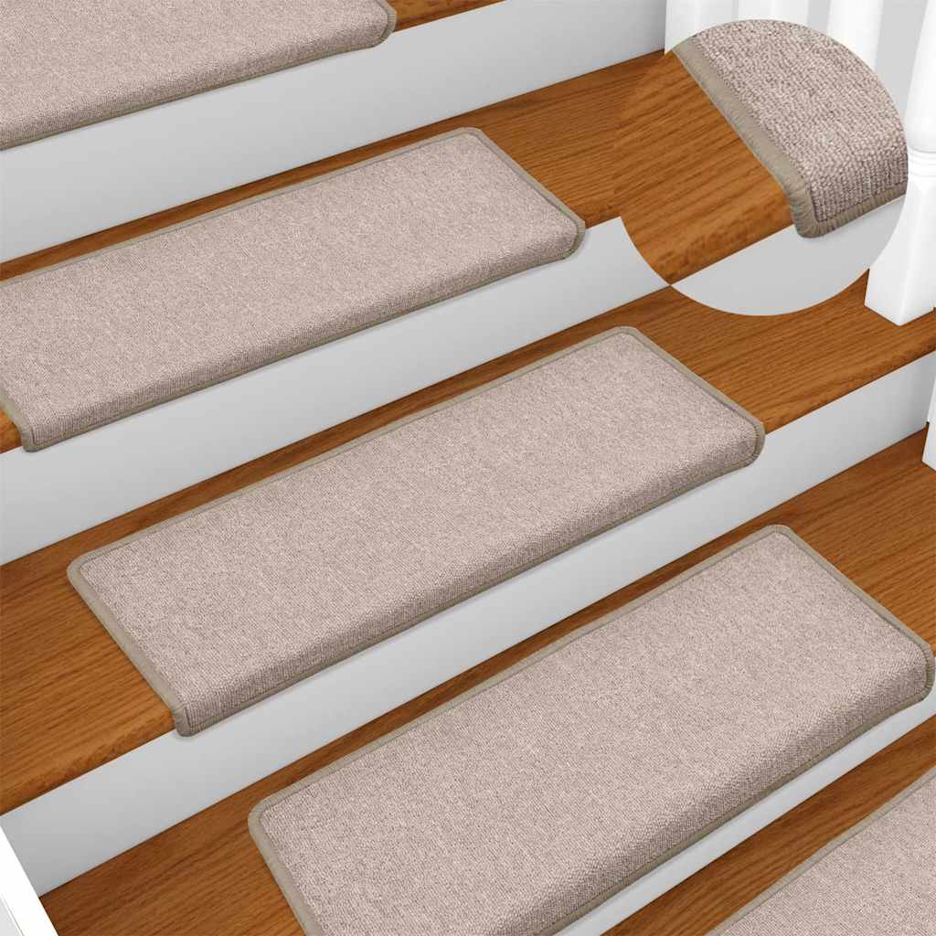 Stufenmatten 15 Stk. 65x21x4 cm Taupe Rechteckiger Rand