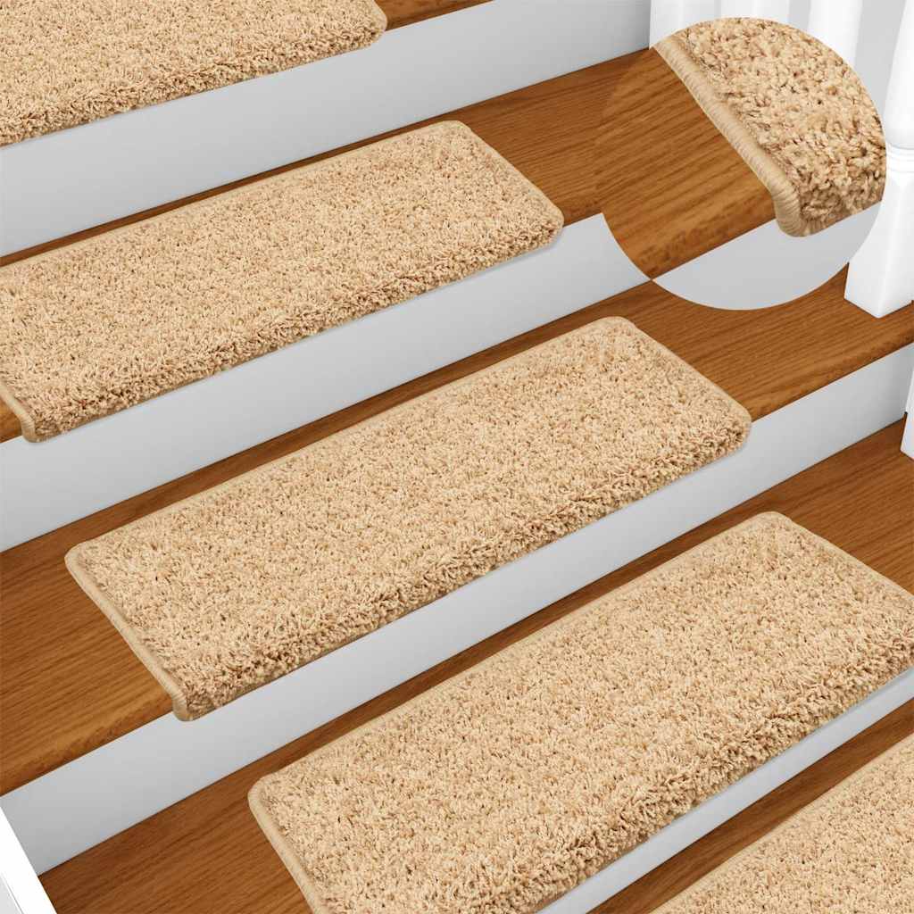 Stufenmatten 15 Stk. 65x21x4 cm Creme Rechteckiger Rand
