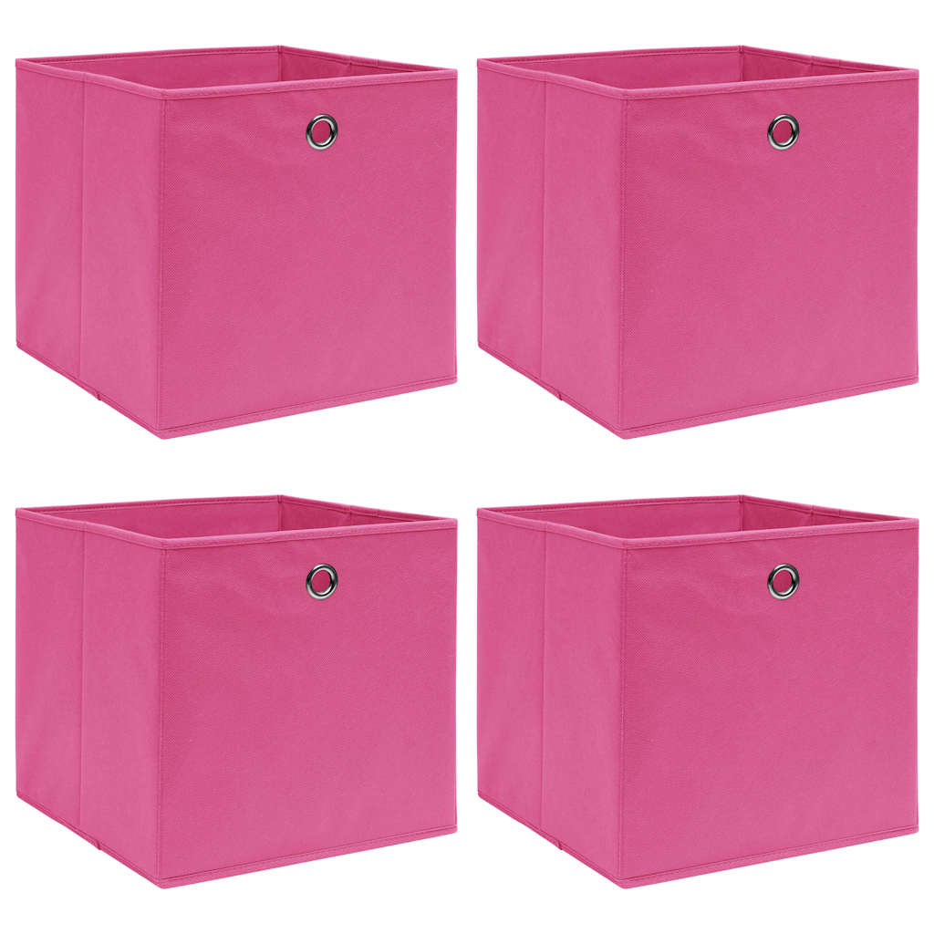 Aufbewahrungsboxen 4 Stk. Rosa 32x32x32 cm Stoff