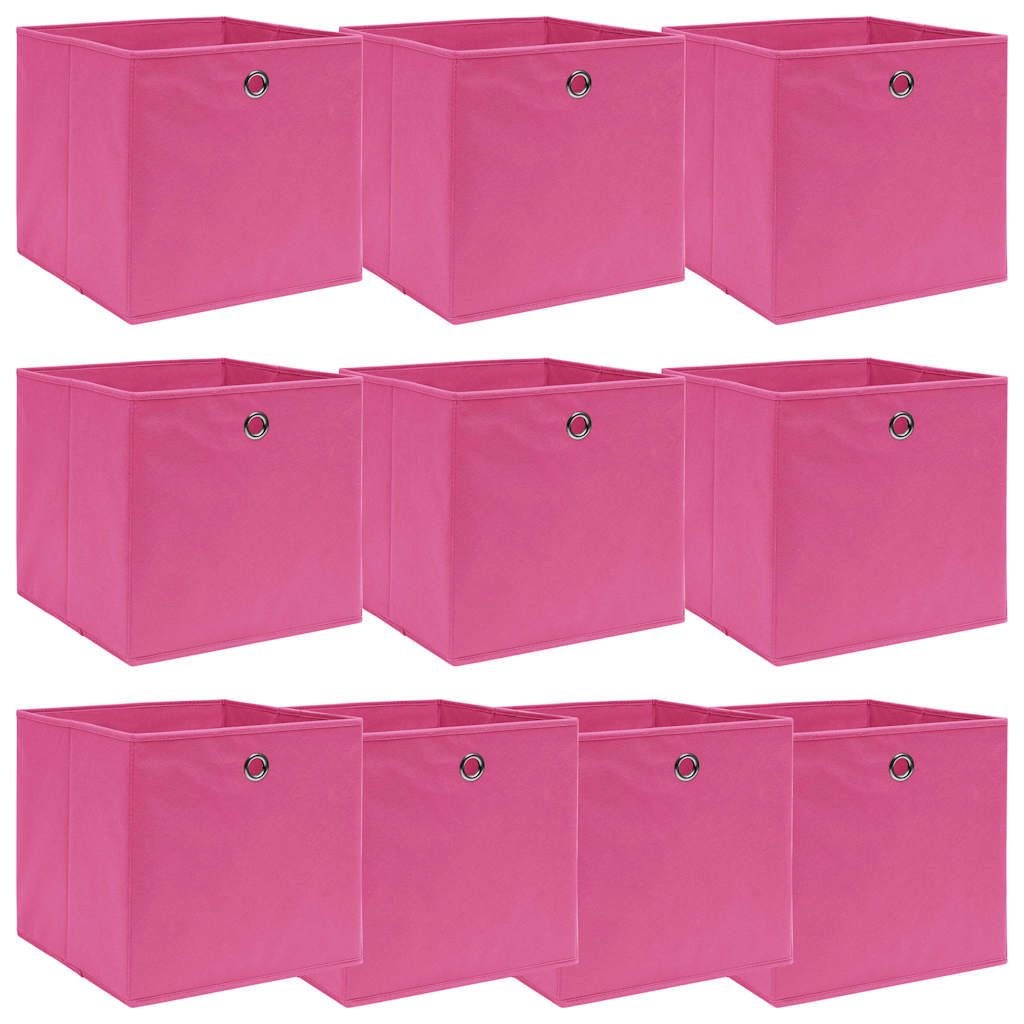 Aufbewahrungsboxen 10 Stk. Rosa 32x32x32 cm Stoff