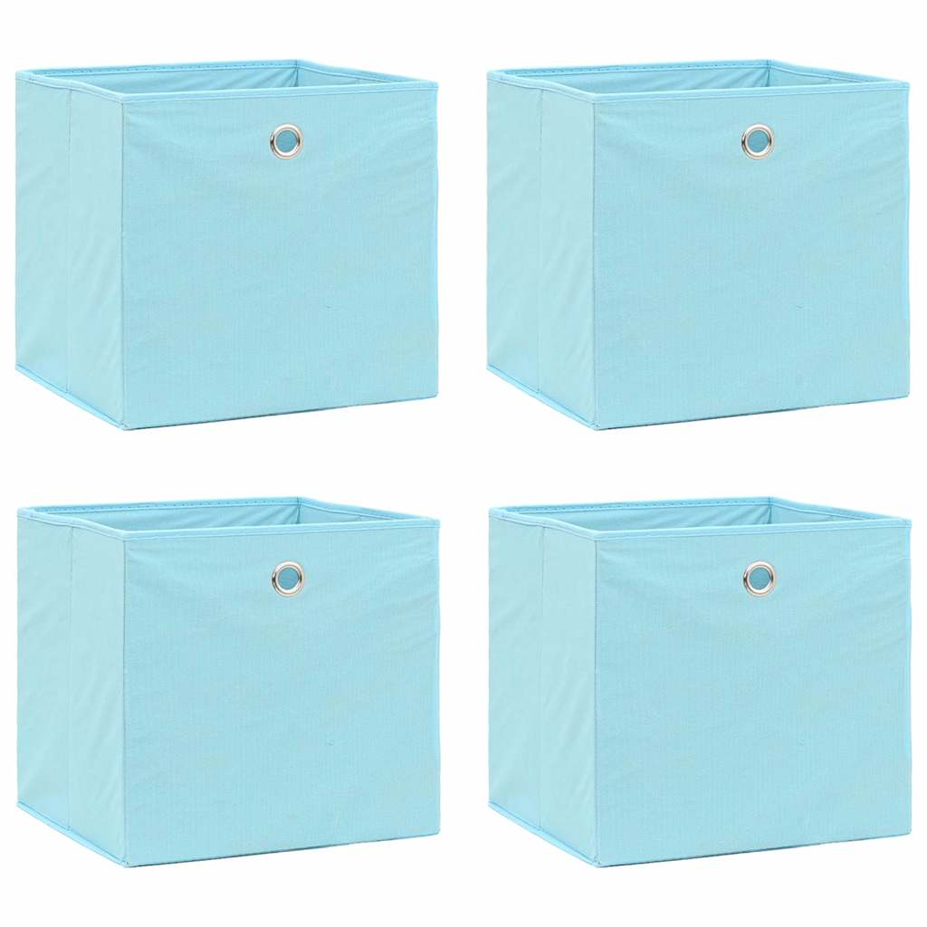 Aufbewahrungsboxen 4 Stk. Babyblau 32x32x32 cm Stoff