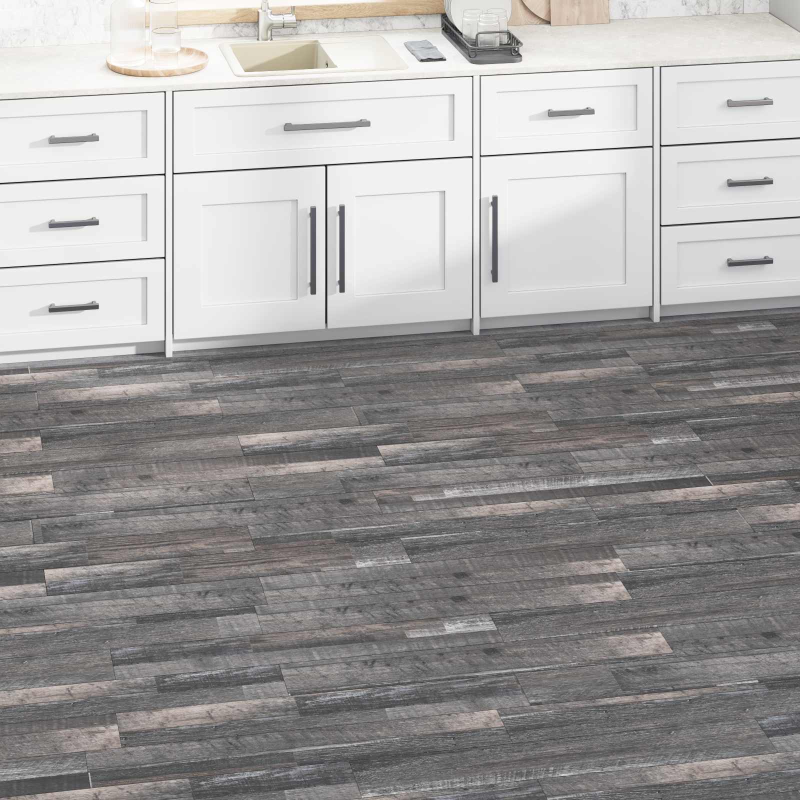 Bodenplanken Industrielles Holz 5,02 m² 36 Stk. PVC