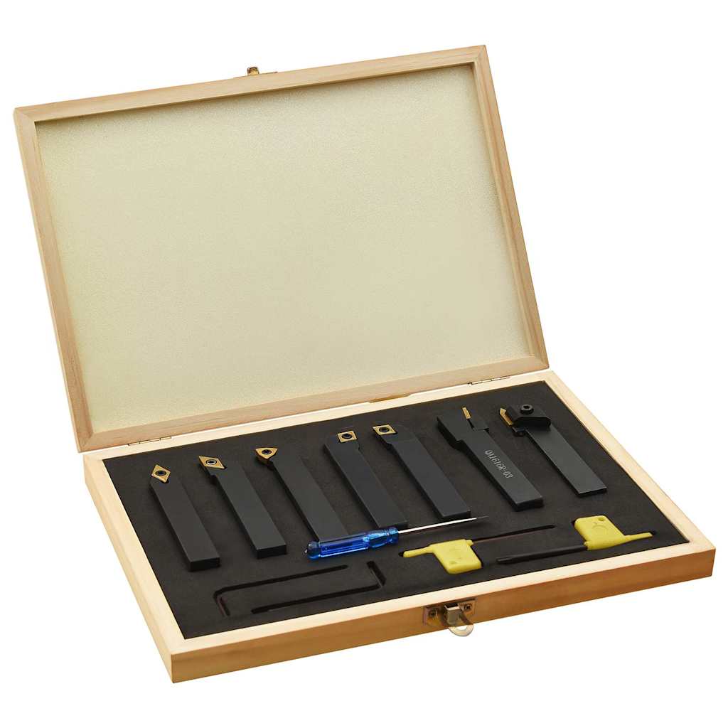 12-tlg. Drehmeißel-Set mit Wendeplatten 16x16 mm 100 mm
