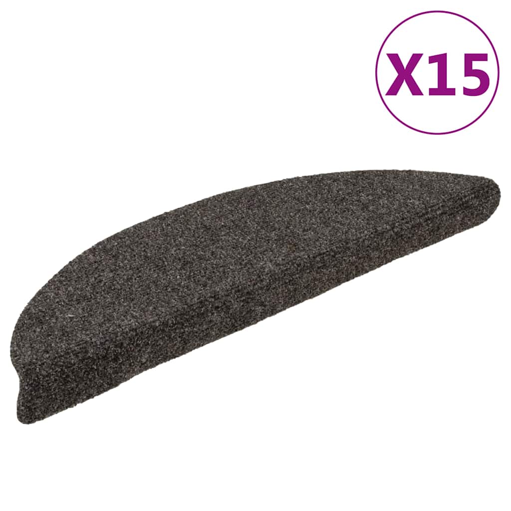 Stufenmatten Selbstklebend 15 Stk. 56x17x3 cm Anthrazit Halbrund