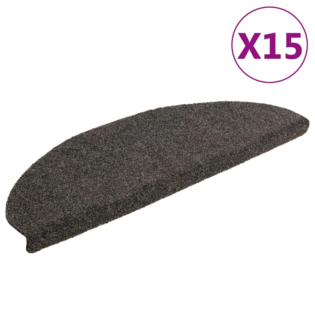 Stufenmatten Selbstklebend 15 Stk. 65x21x4 cm Anthrazit Halbrund Groß