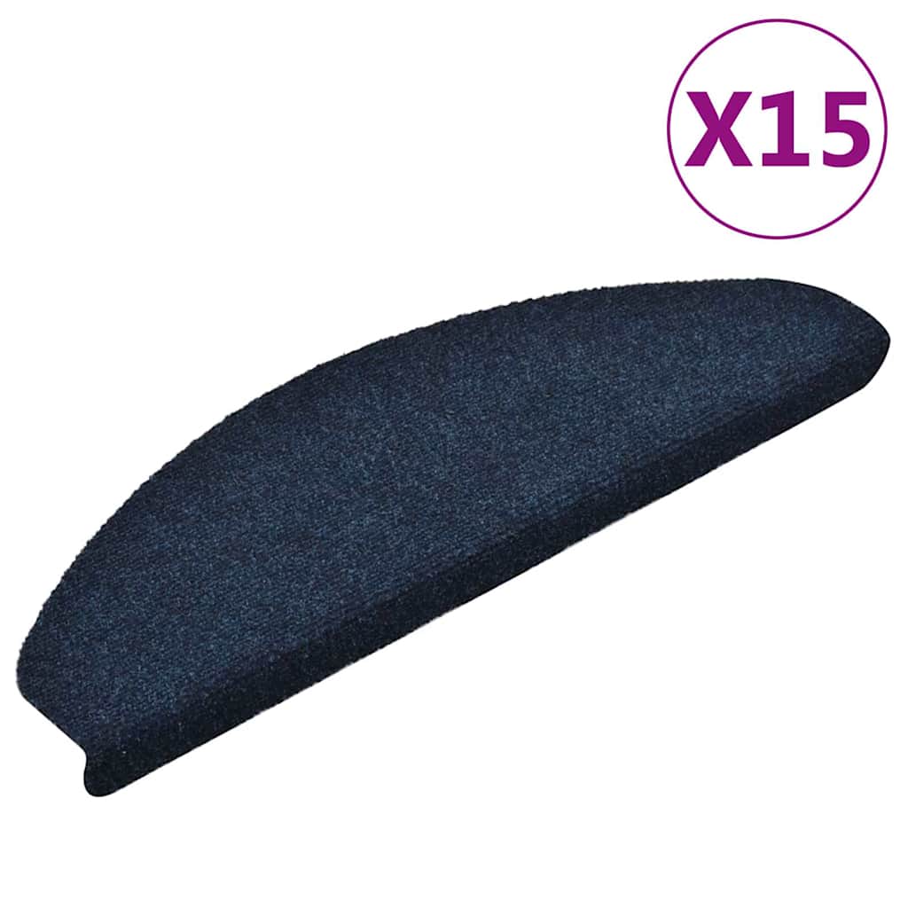 Stufenmatten Selbstklebend 15 Stk. 65x21x4 cm Marineblau Halbrund Groß