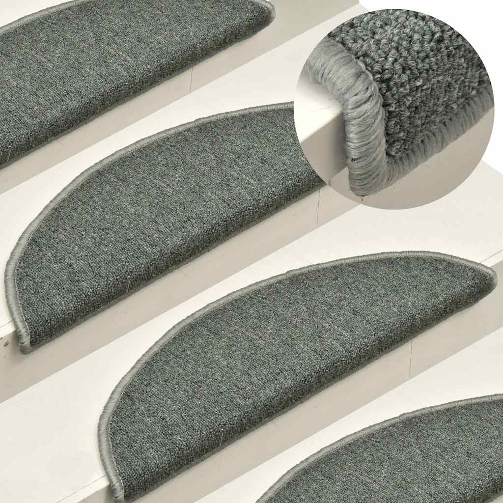 Stufenmatten 15 Stk. 56x17x3 cm Dunkelgrün Halbrund