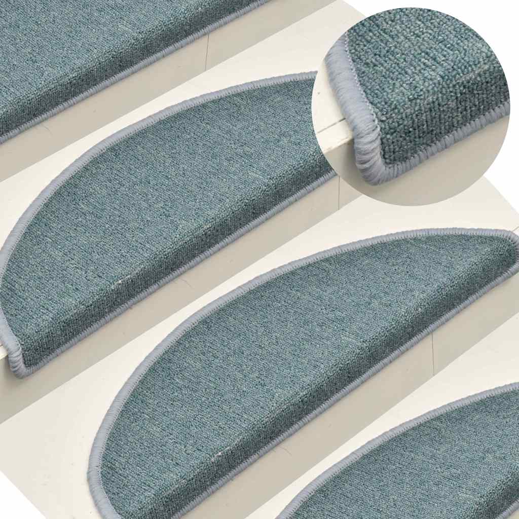 Stufenmatten 15 Stk. 56x17x3 cm Seeblau Halbrund