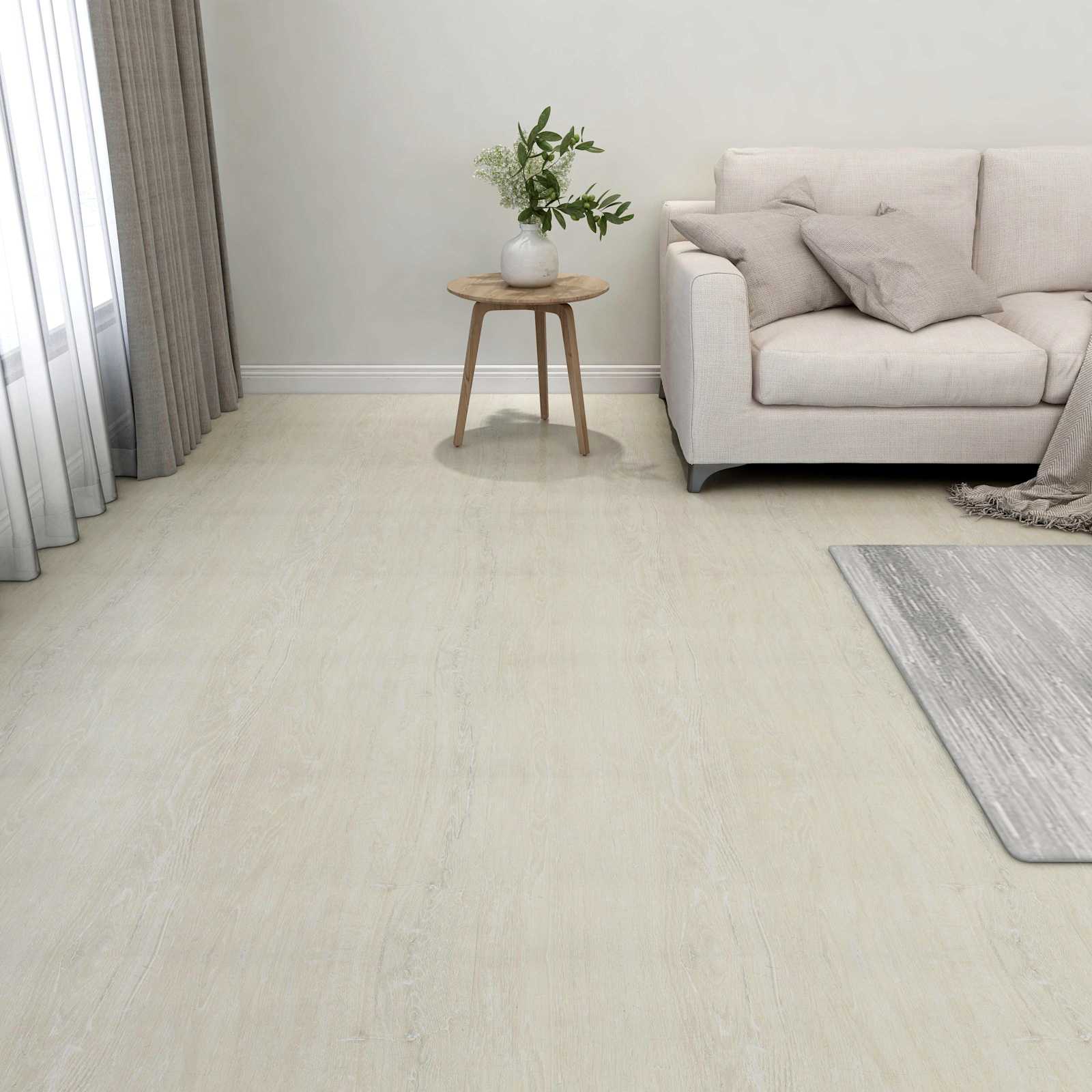 Bodenplanken Cremeweiß 5,11 m² 55 Stk. PVC