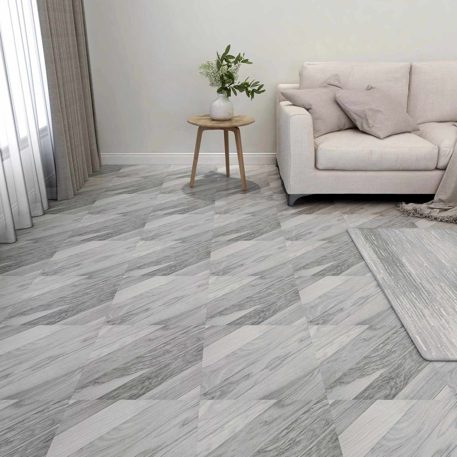 Bodenplanken Grau 5,11 m² 55 Stk. PVC