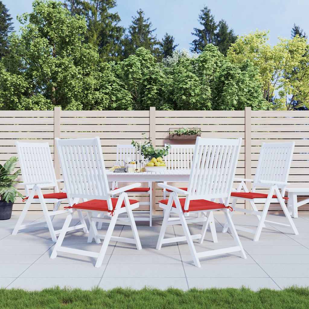 Gartenstuhl-Kissen 6 Stk. Rot 50x50x3 cm Oxford-Gewebe
