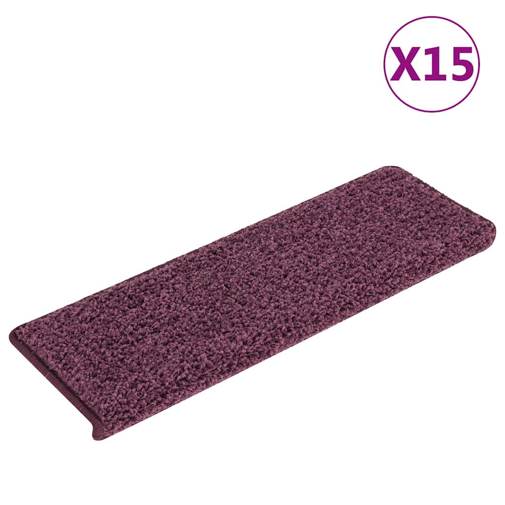 Stufenmatten 15 Stk. 65 x 21 x 4 cm Dunkelviolett Rechteckiger Rand