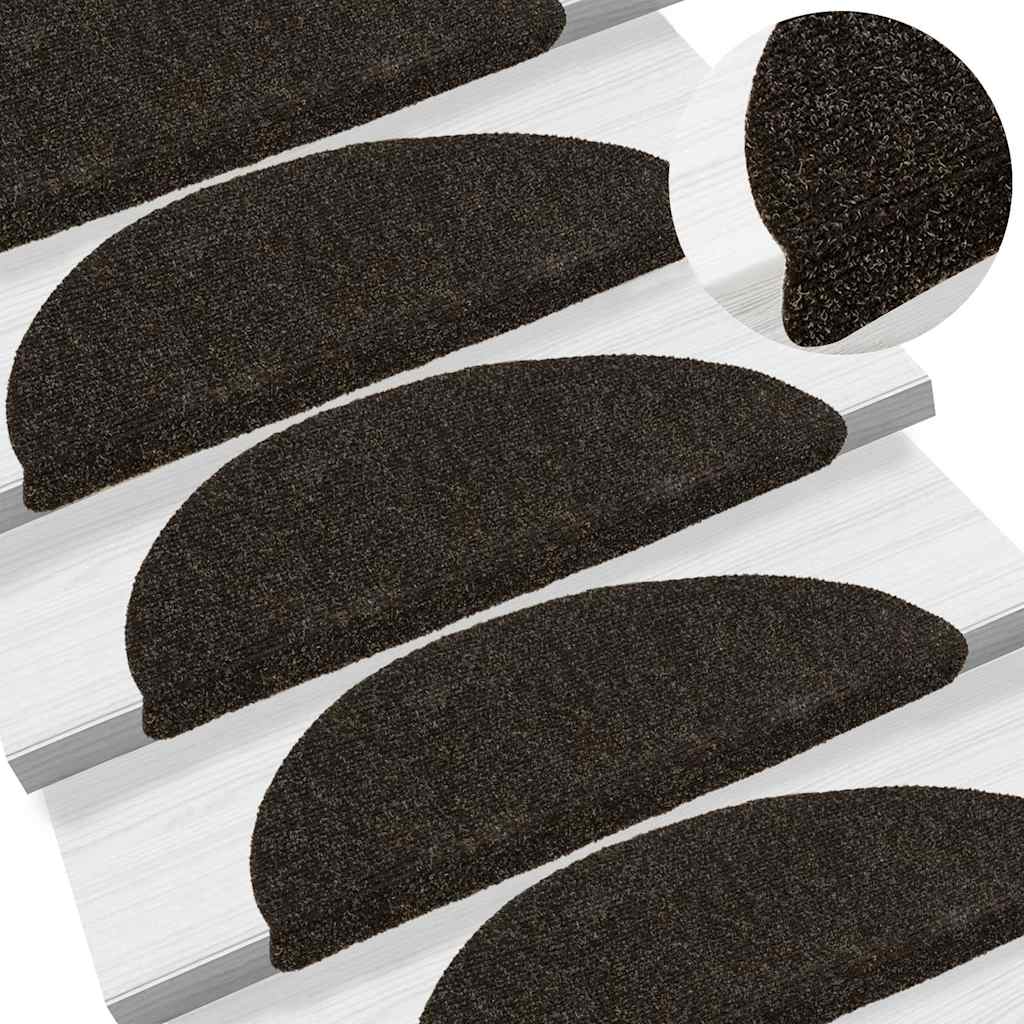Stufenmatten Selbstklebend 5 Stk. 56x17x3 cm Dunkelbraun Halbrund
