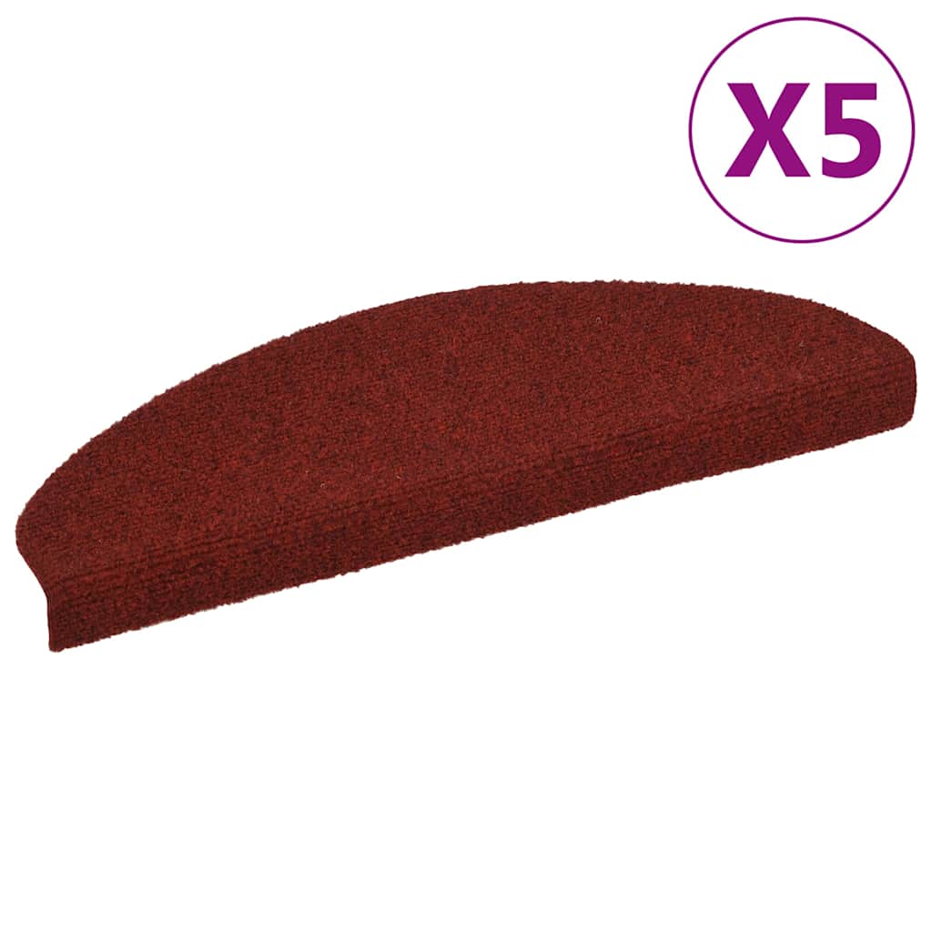 Stufenmatten Selbstklebend 5 Stk. 65x21x4 cm Bordeauxrot Halbrund Groß