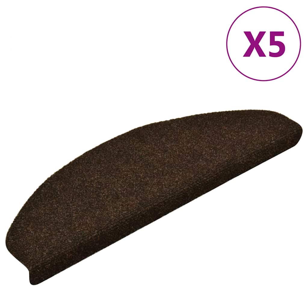 Stufenmatten Selbstklebend 5 Stk. 65x21x4 cm Braun Halbrund Groß