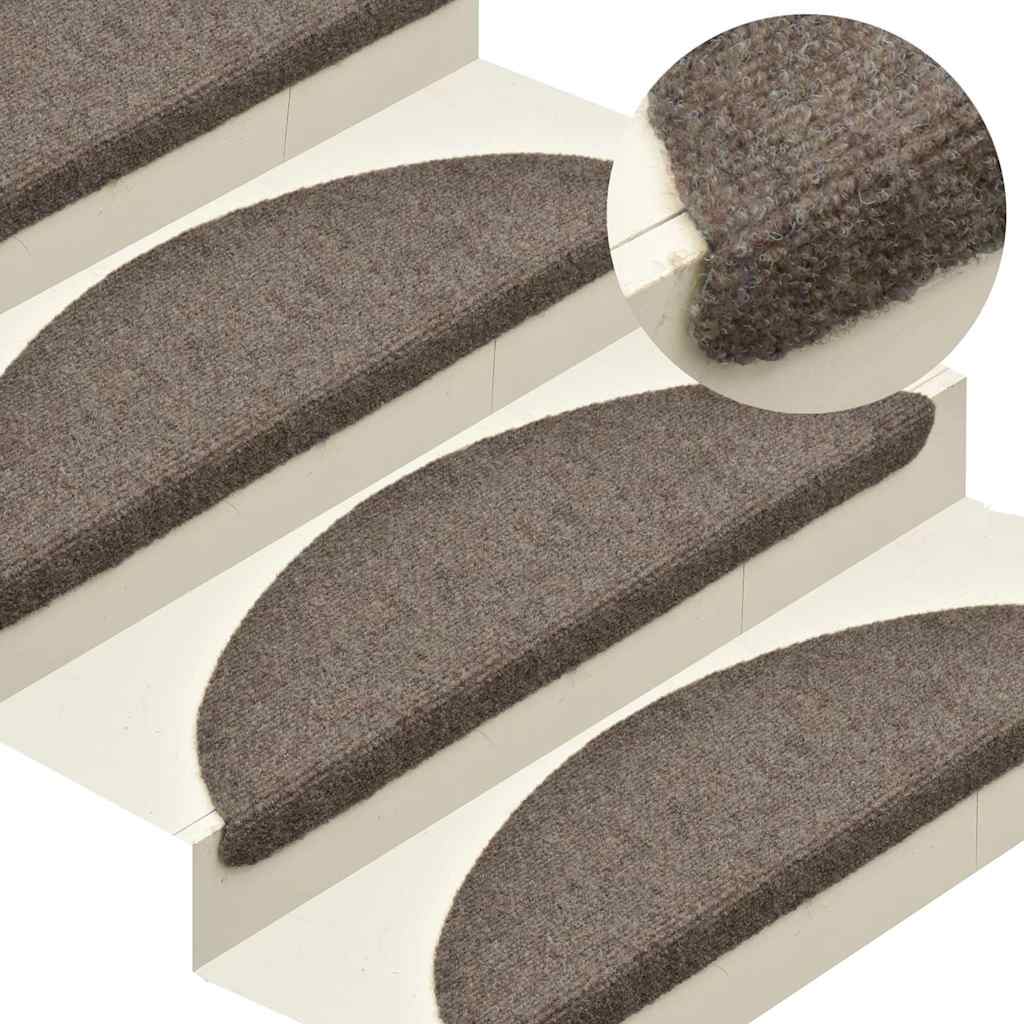 Stufenmatten Selbstklebend 10 Stk. 65x21x4 cm Beige Halbrund Groß