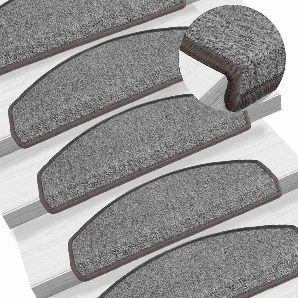 Stufenmatten 10 Stk. 65x24x4 cm Dunkelgrau Halbrund Groß