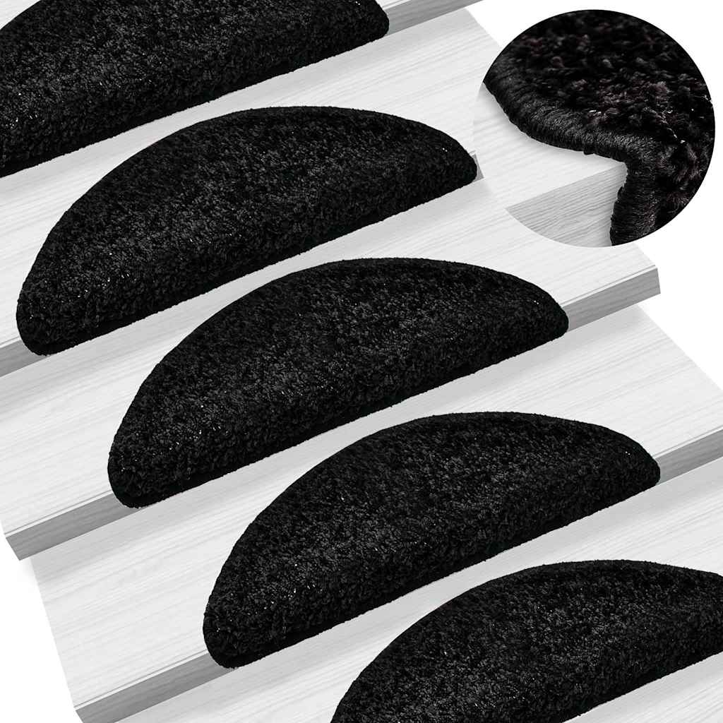 Stufenmatten 10 Stk. 56x17x3 cm Schwarz Halbrund