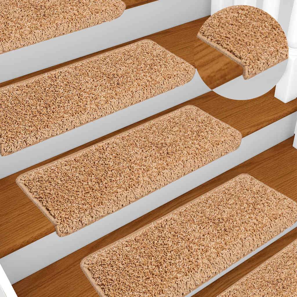 Stufenmatten 10 Stk. 65x21x4 cm Beige Rechteckiger Rand