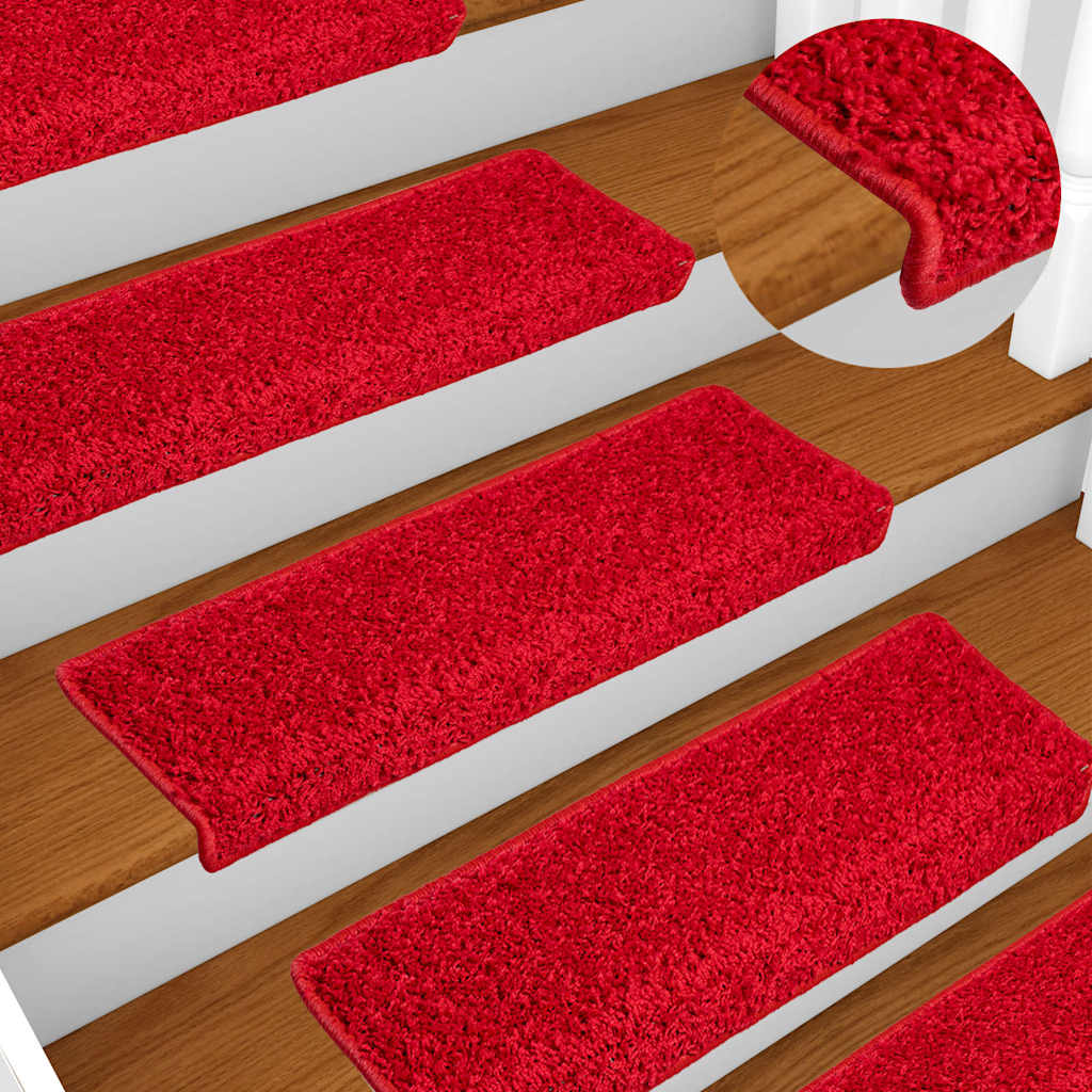 Stufenmatten 10 Stk. 65x21x4 cm Rot Rechteckiger Rand