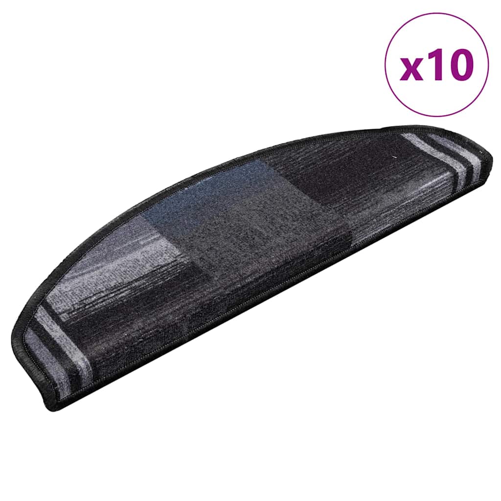 Stufenmatten Selbstklebend 10 Stk 65x21x4 cm Schwarz Grau