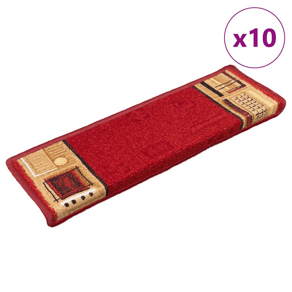 Stufenmatten Selbstklebend 10 Stk. 65x21x4 cm Rot