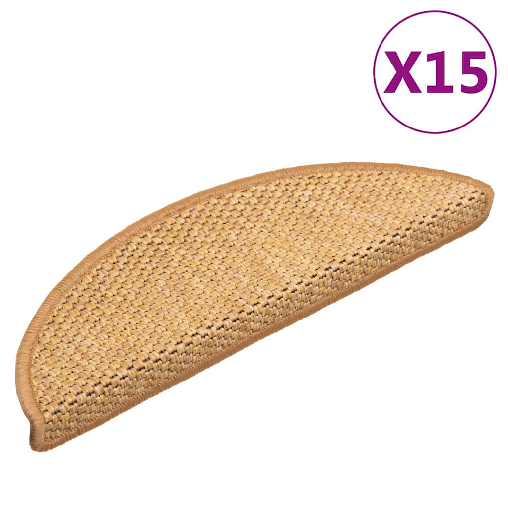 Treppenmatten Selbstklebend Sisal-Look 15 Stk. 56x17x3 cm Sisal