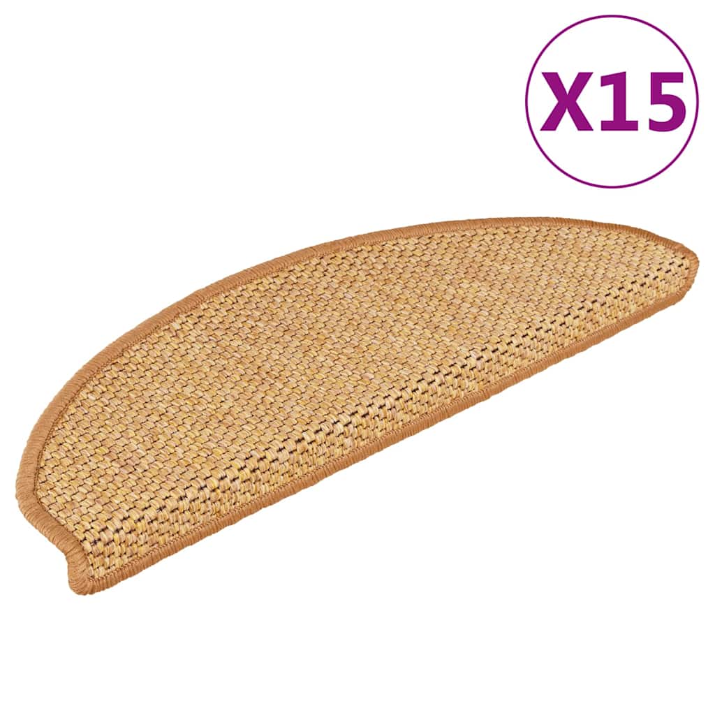 Treppenmatten Selbstklebend Sisal-Look 15 Stk. 65x21x4 Sisal
