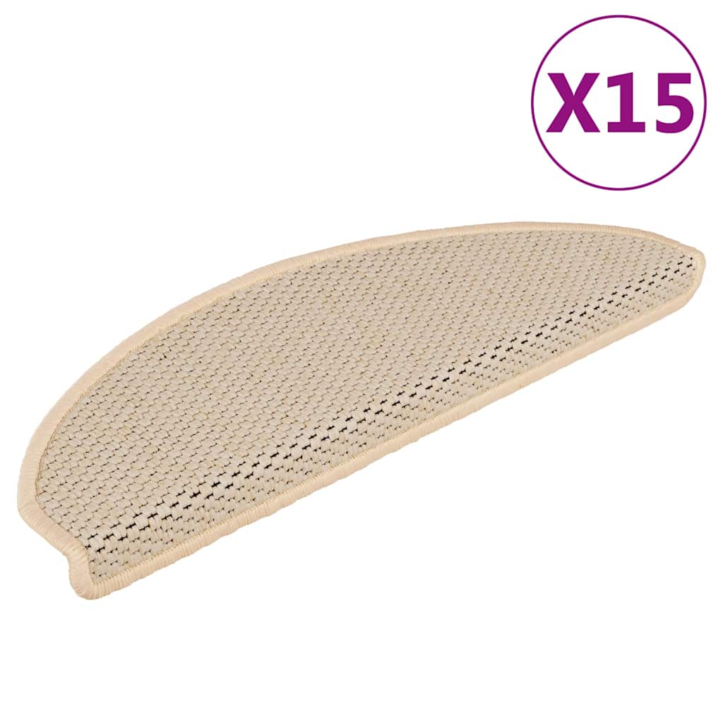 Treppenmatten Selbstklebend Sisal-Look 15 Stk. 65x21x4 Berber