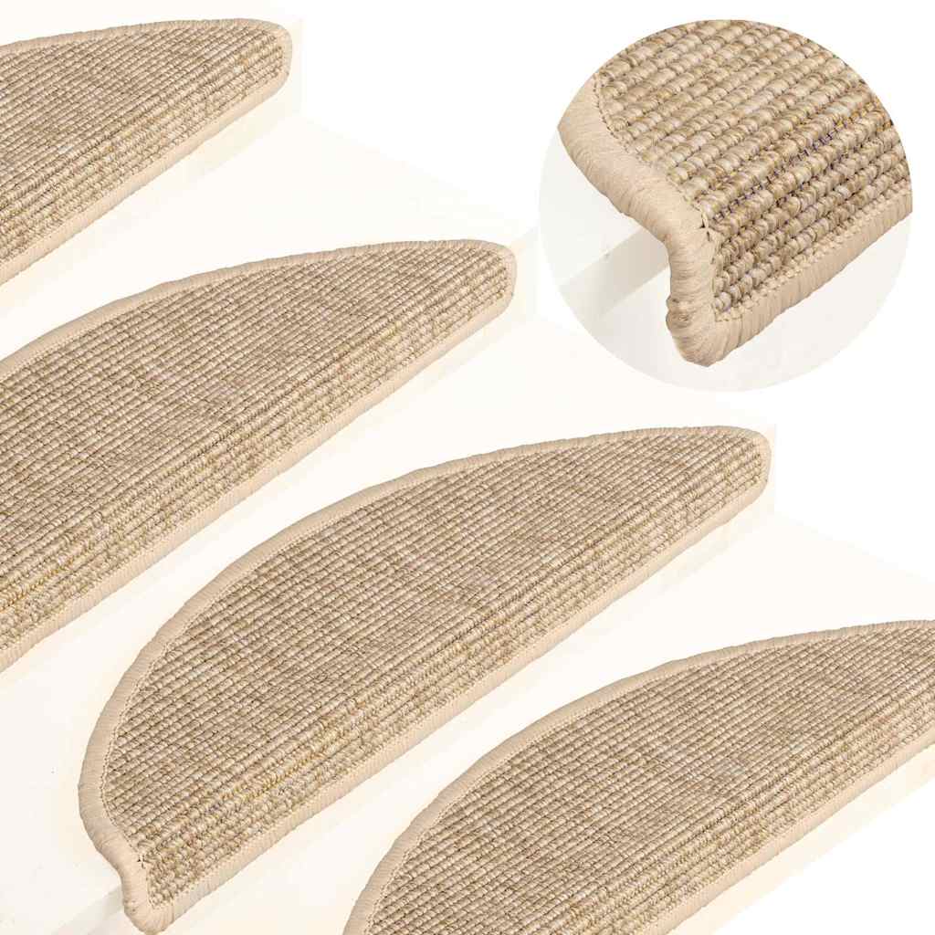 Stufenmatten 15 Stk. 56x17x3 cm Hellbeige Halbrund