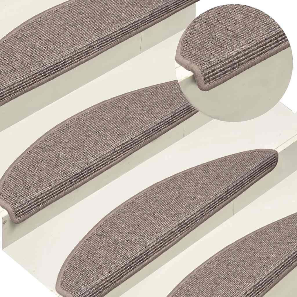 Stufenmatten 15 Stk. 65x21x4 cm Dunkelbeige Halbrund Groß