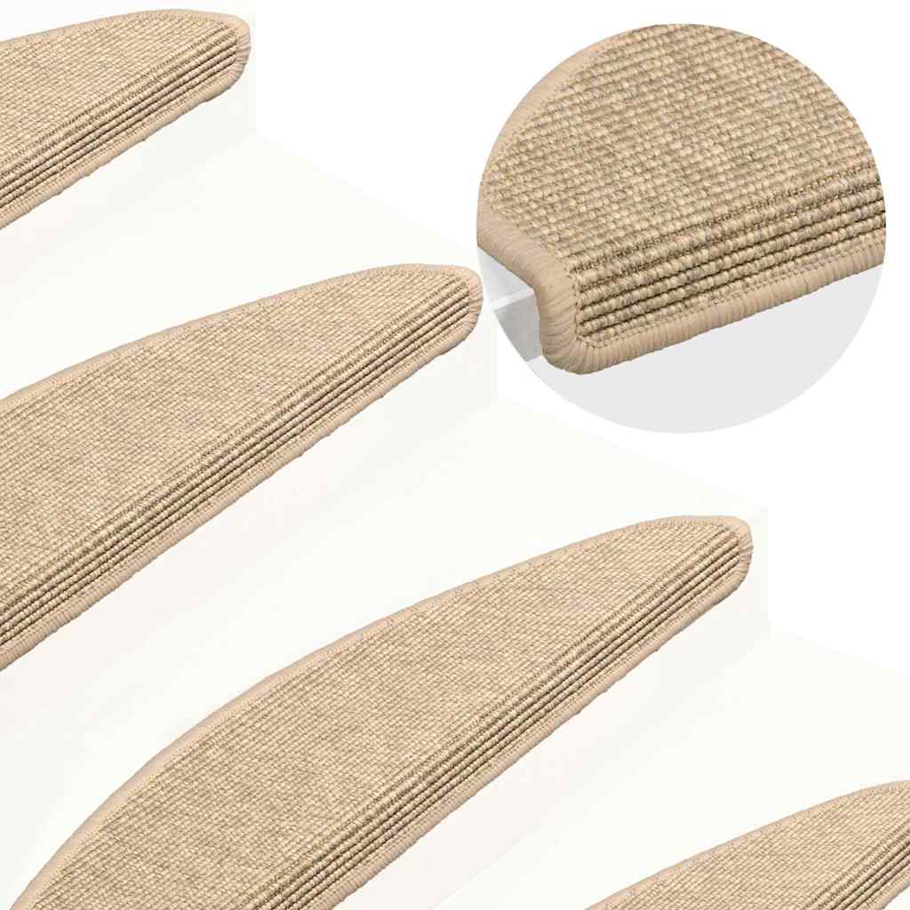 Stufenmatten 15 Stk. 65x21x4 cm Hellbeige Halbrund Groß